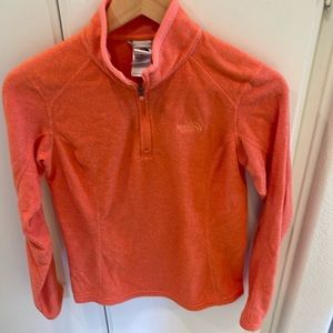Orange northface velvety pullover soft size small/petitie